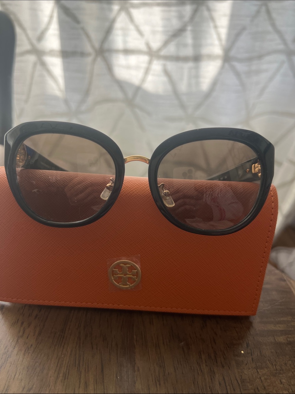 Tory Burch Black Sunglasses with Gold Bridge
